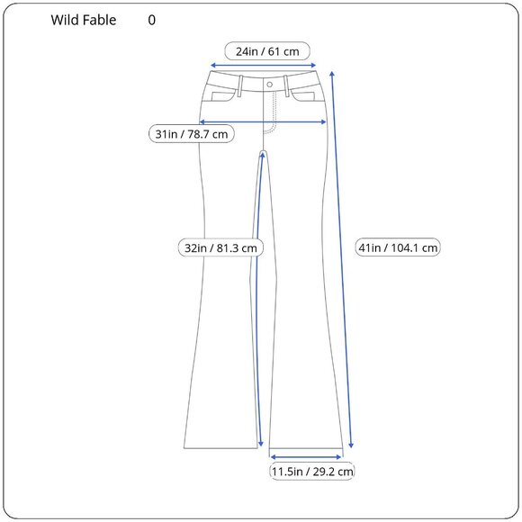 Wild Fables Womens High Rise Casual Blue Flared Denim Jeans Size 0/XS - Picture 12 of 14